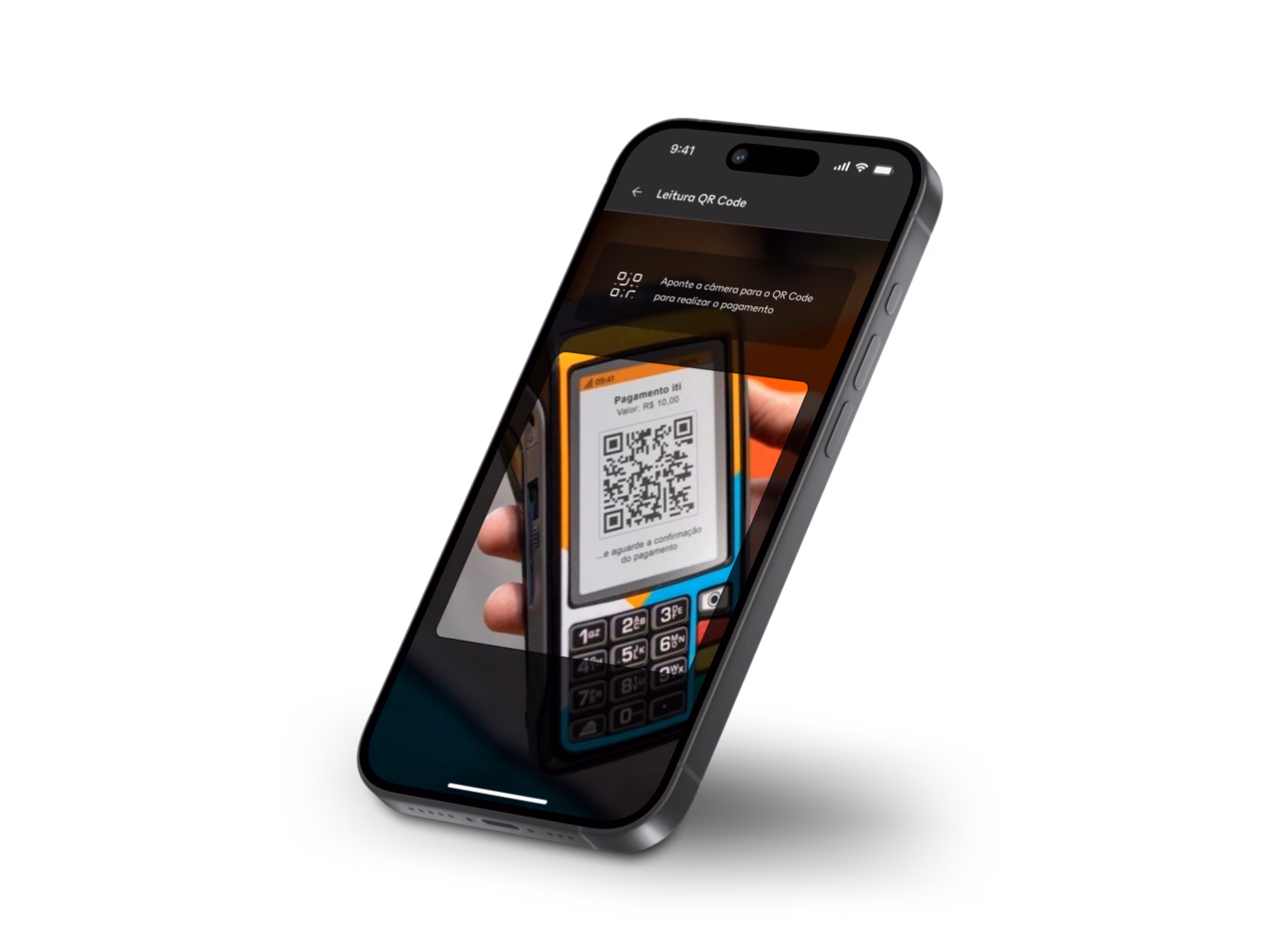 Pagamento pelo app da Paggo em uma maquininha de cartão