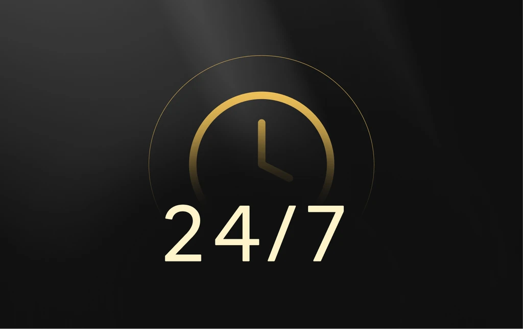 Pagamentos disponíveis 24 horas por dia, 7 dias por semana