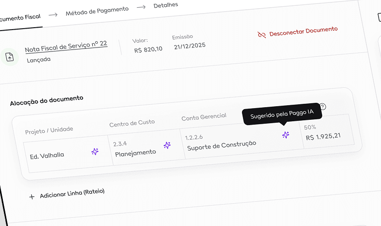 Extrato unificado da Paggo com lançamentos de bancos parceiros